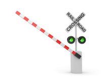 Railroad crossing green light