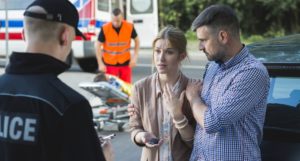 Car Accident and Officer reckless driving behaviors drive in a dangerous manner cause accidents 